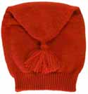 Tube shaped knitted liberty hat, cherry red